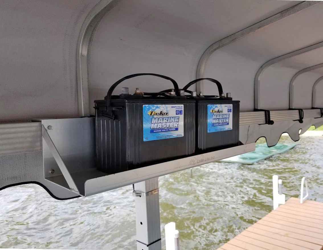 All Manufacturers | Power Unit | Battery Tray | Dual Hanging Boat Lift Battery Tray - w/ Square Arms
