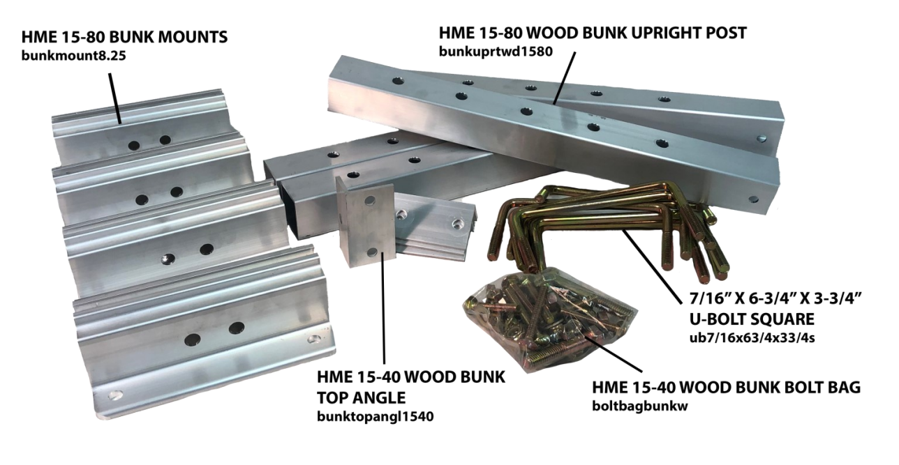 Harbor Master | Bunk | Bunk Hardware | Carpeted Wood Bunk Hardware 15-40 for 10' Carpeted Wood Bunks